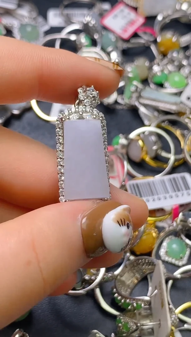 银S925镶嵌戒指翡翠百内无证书