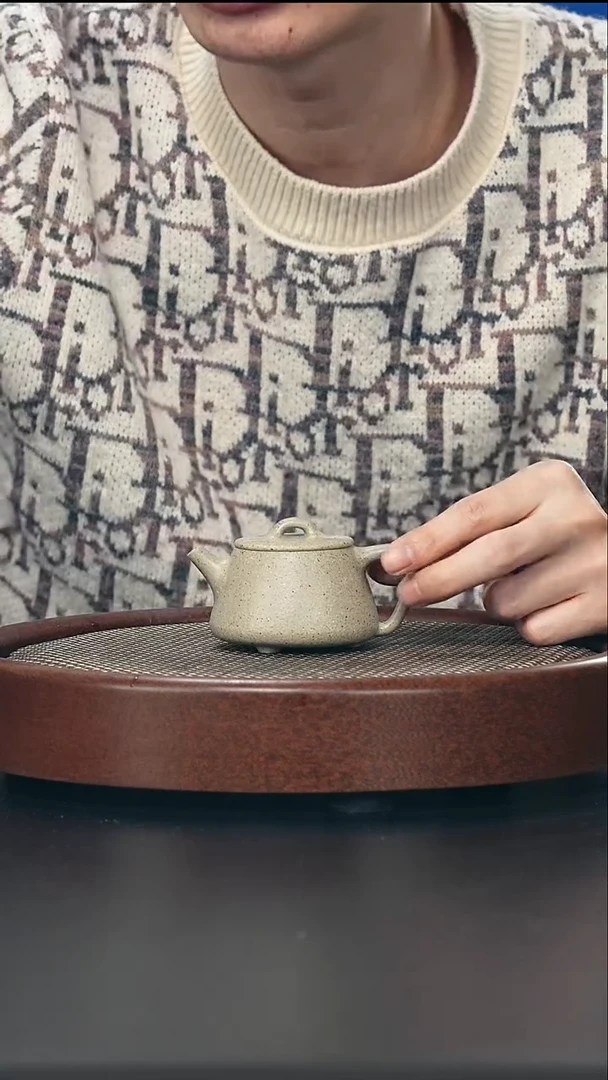 茶壶紫砂小高瓢-黑段-全手工微瑕（破）