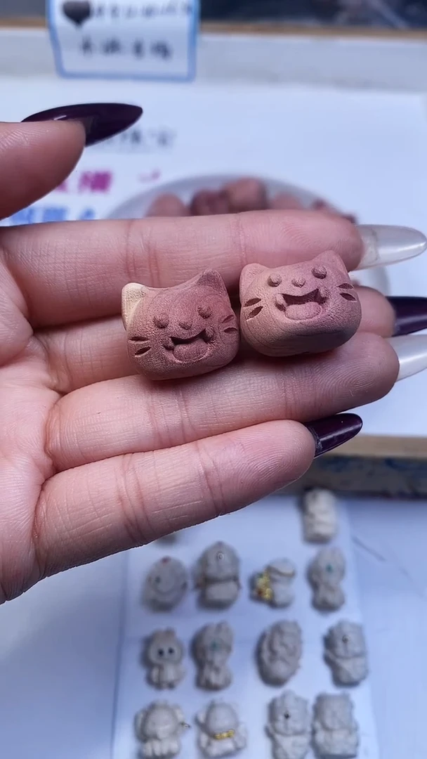 柏木（崖柏）散珠雪 柏猫头15*17mm2个14元