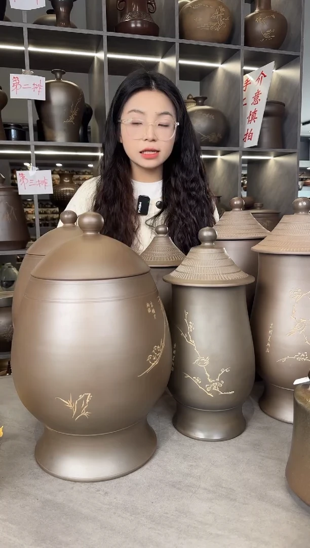 【闪购商品】罐本陶手作泥兴陶纯手工茶叶罐6个手工痕迹