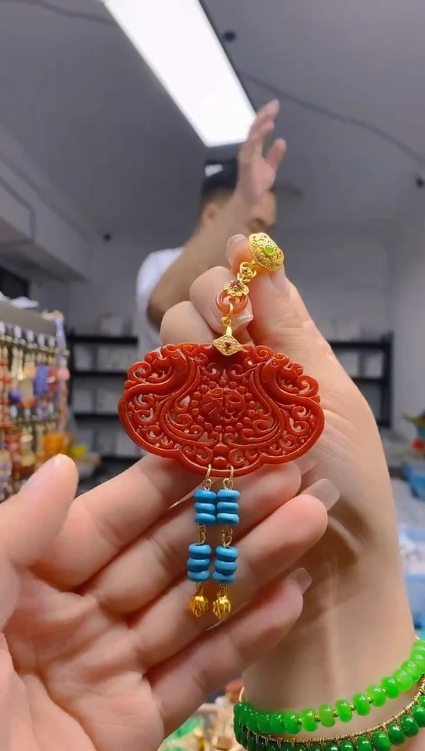 【闪购商品】翡翠耳饰合金73翡翠压襟