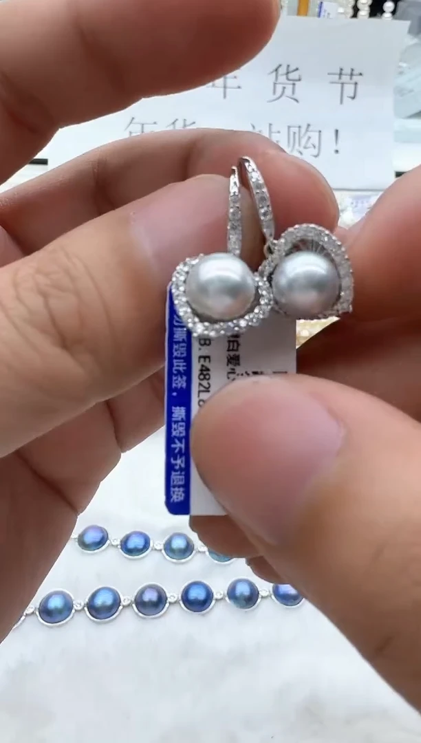 【闪购商品】海水珍珠耳饰银S925镶嵌清货