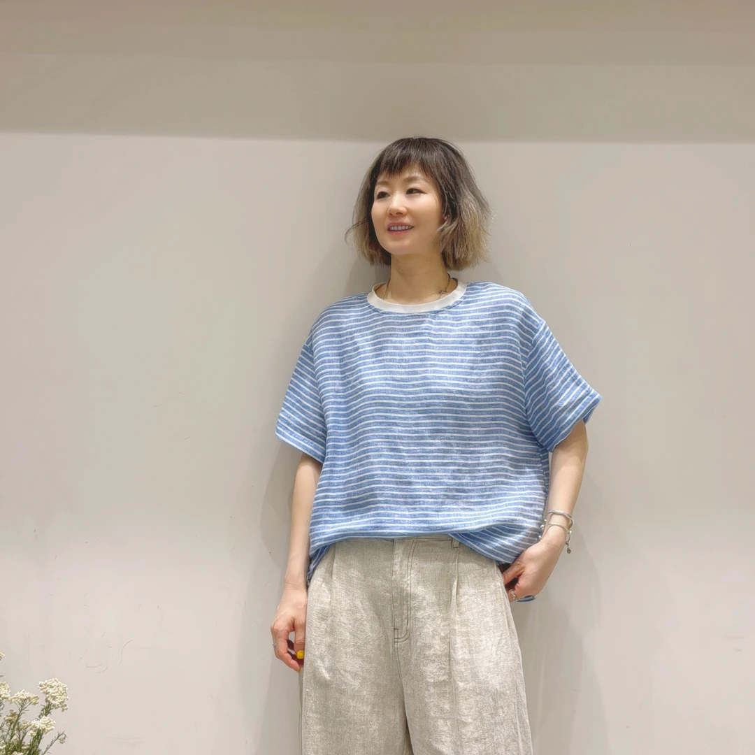 喜悦出品｜小清新｜彩织亚麻T恤款衬衣