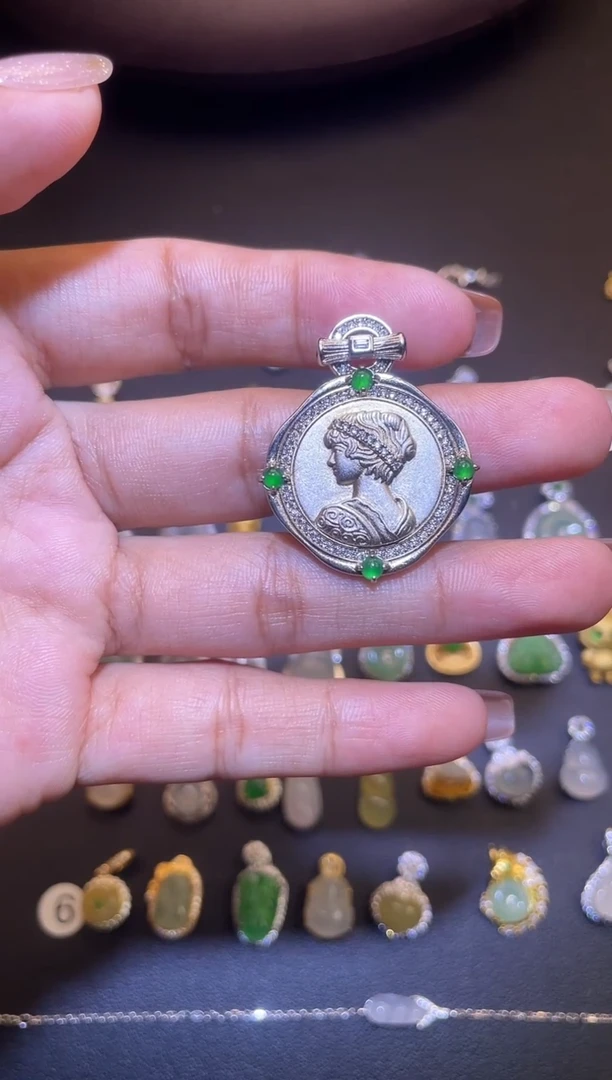 吊坠(不含链)银S925镶嵌翡翠1