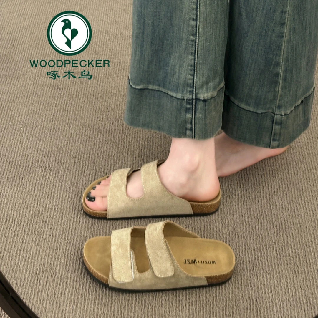 啄木鸟勃肯鞋女夏季凉拖鞋2025年新款韩版网红ins百搭复古一字拖
