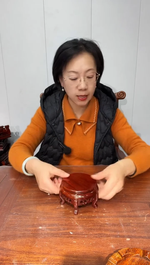 木买一送一香炉底座红11*12*7