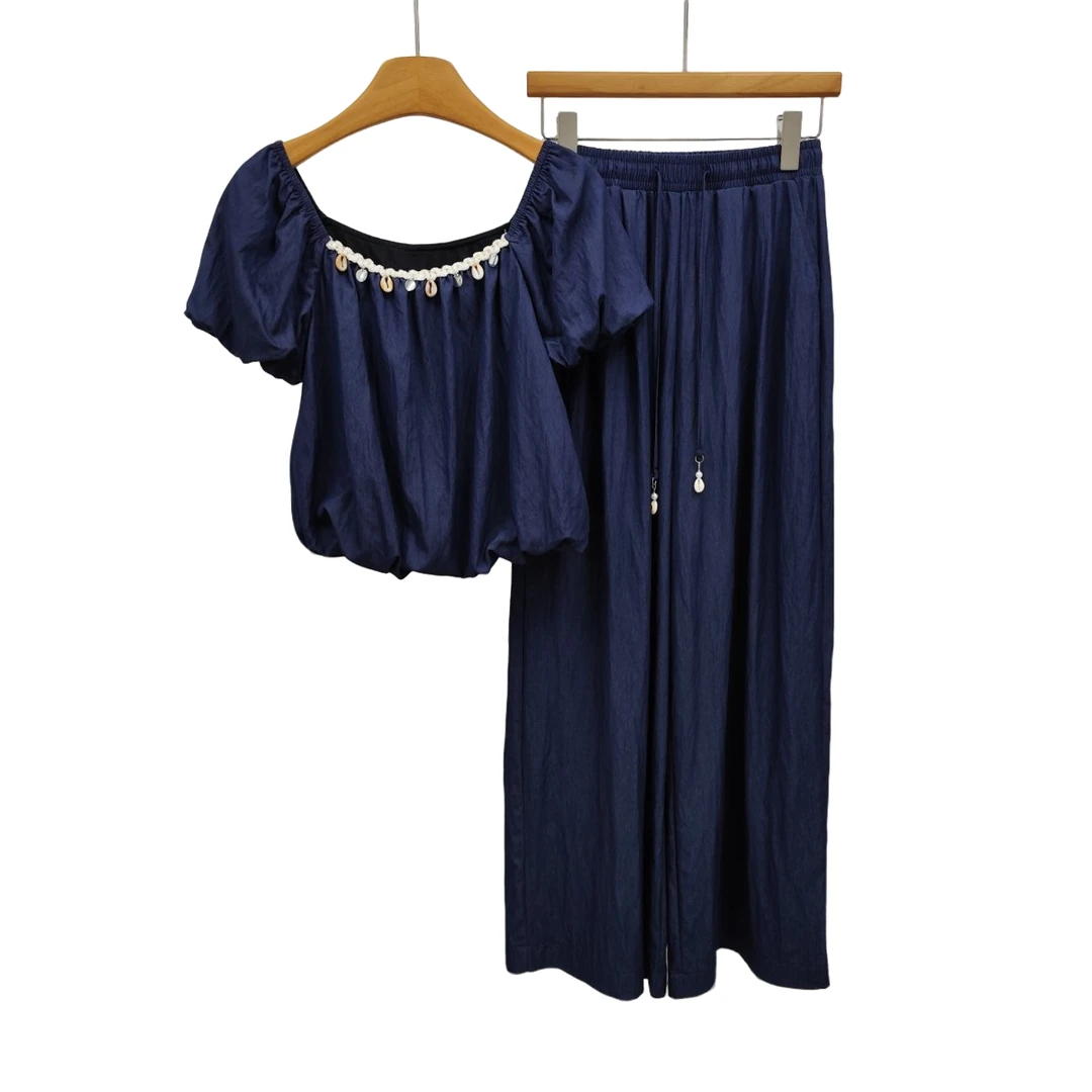 YITONG/倚桐2025夏季时尚气质波西米亚风套裤（J5426069）