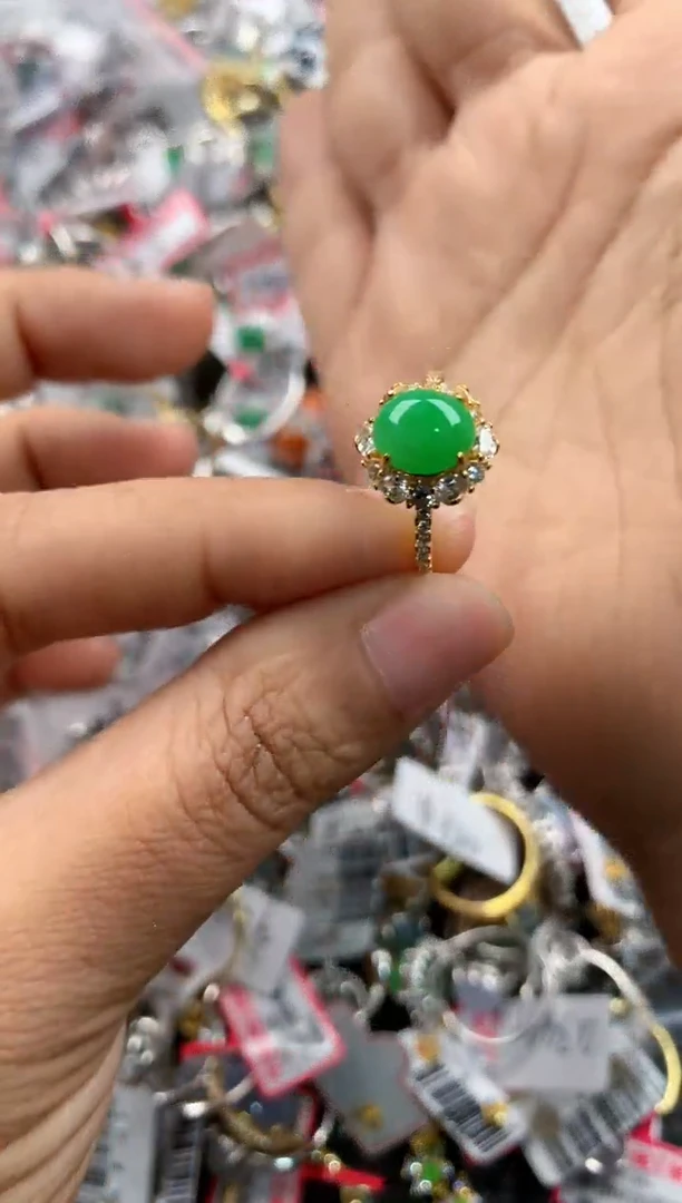 银S925镶嵌戒指翡翠3333-----2