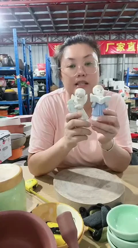 瑕疵天使摆件两个随机