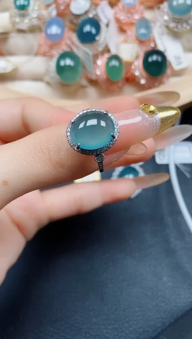 【闪购商品】翡翠戒指银S925镶嵌翡翠