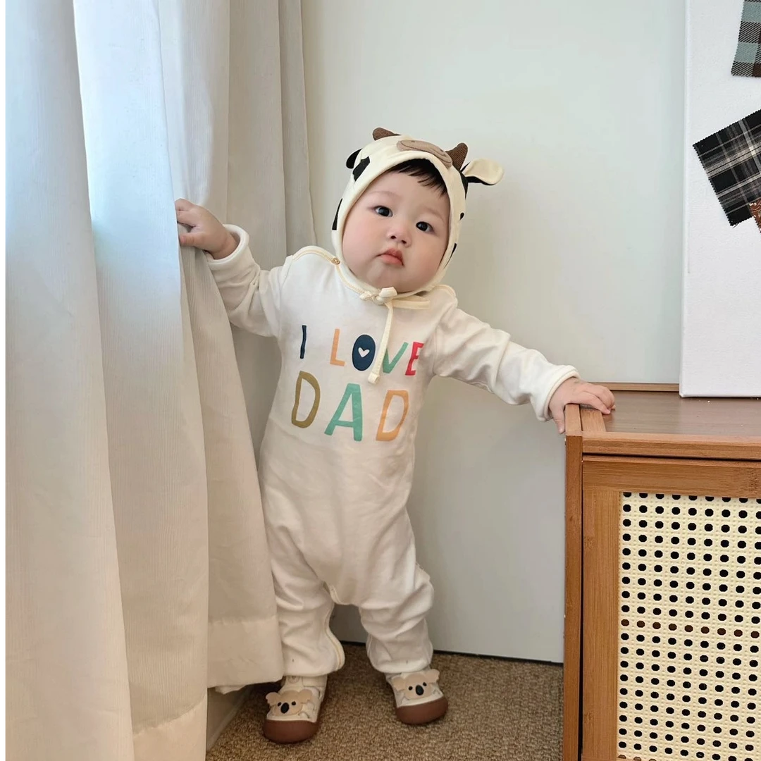纯棉爱妈妈爸爸长袖长袖婴幼儿爬服男宝女宝春秋冬连体衣A类狮子