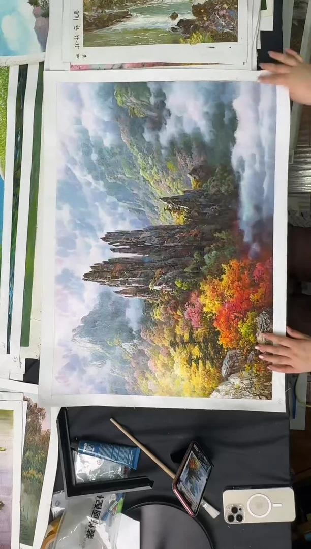 油画【原创·保真·带证书】朝鲜画家纯手绘油画--顺丰包邮--