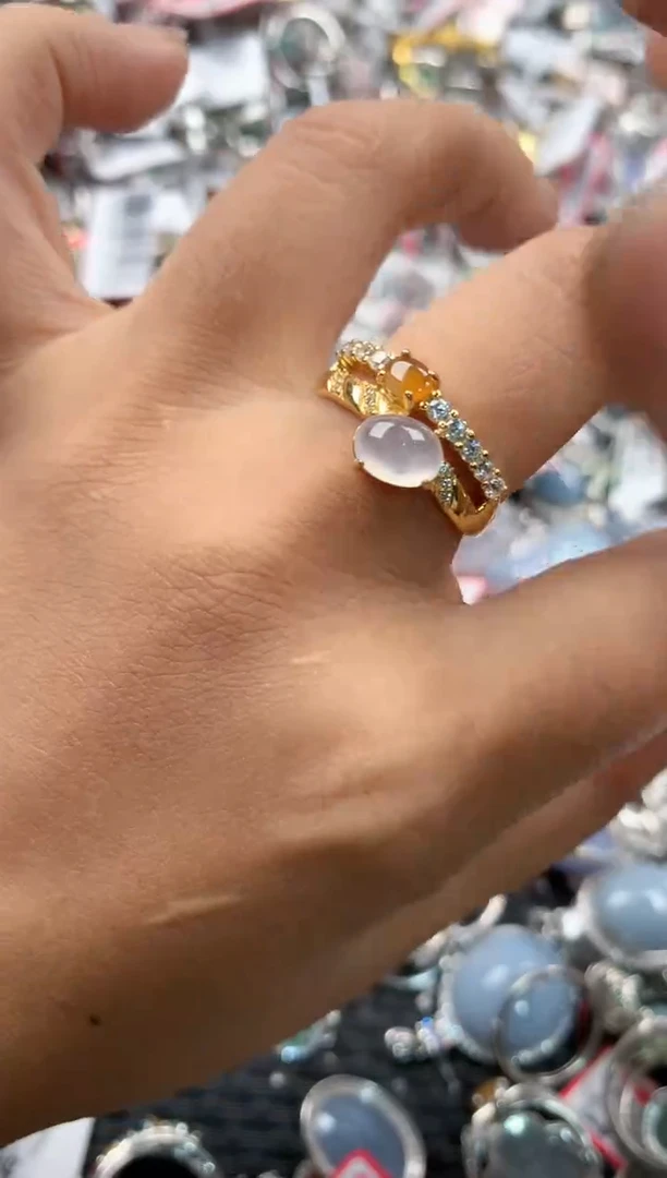 银S925镶嵌戒指翡翠12                8