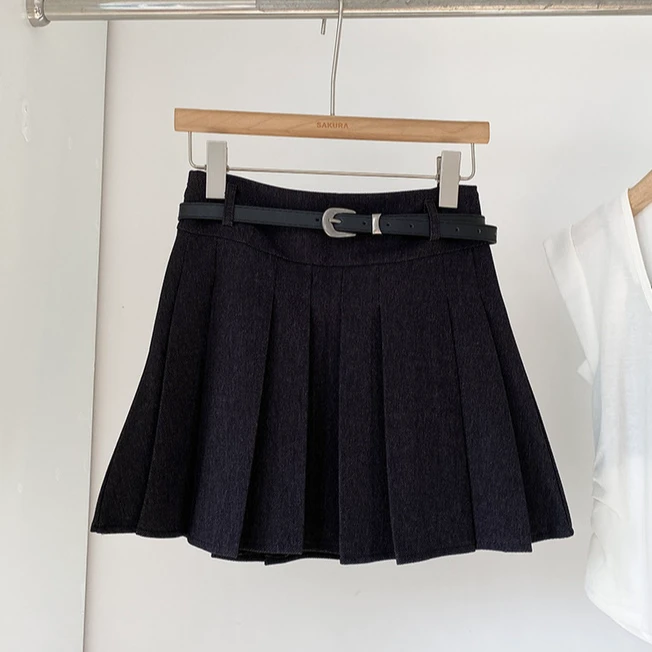 短裙半身裙甜美学院风高腰百褶裙韩版高腰学院风百搭时尚