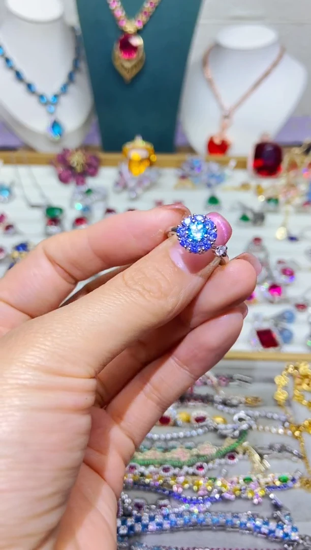 银S925镶嵌耳饰紫晶1