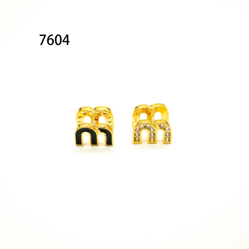 钛钢锆石耳饰 7604-高版精选设计感精致原版饰品