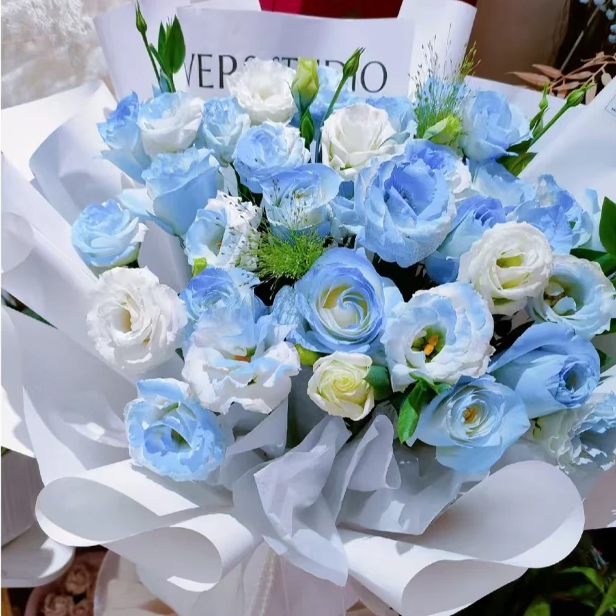 碎冰蓝洋桔梗5-8枝-多头鲜花-云南新鲜鲜花今天下单明天送达