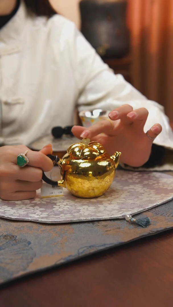 古悦足银999泡茶壶