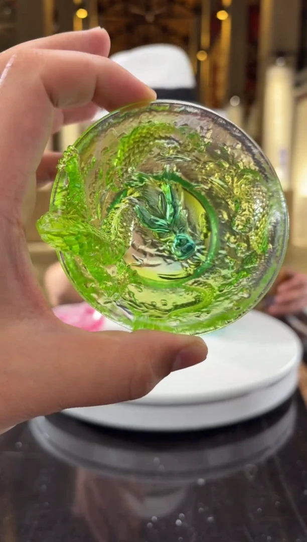 摆件0601127-3祖母绿祥龙主人杯