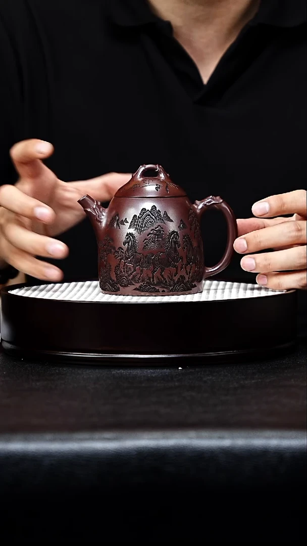 紫砂茶宠宜兴紫砂 秦权 石红