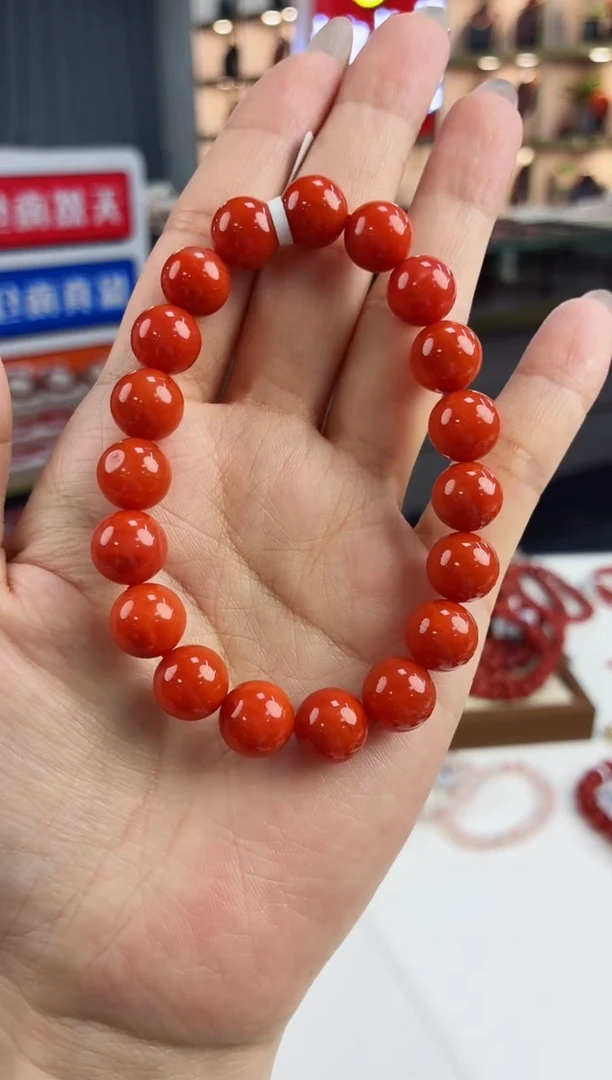 未镶嵌五岔路手串10*南红玛瑙一个/条