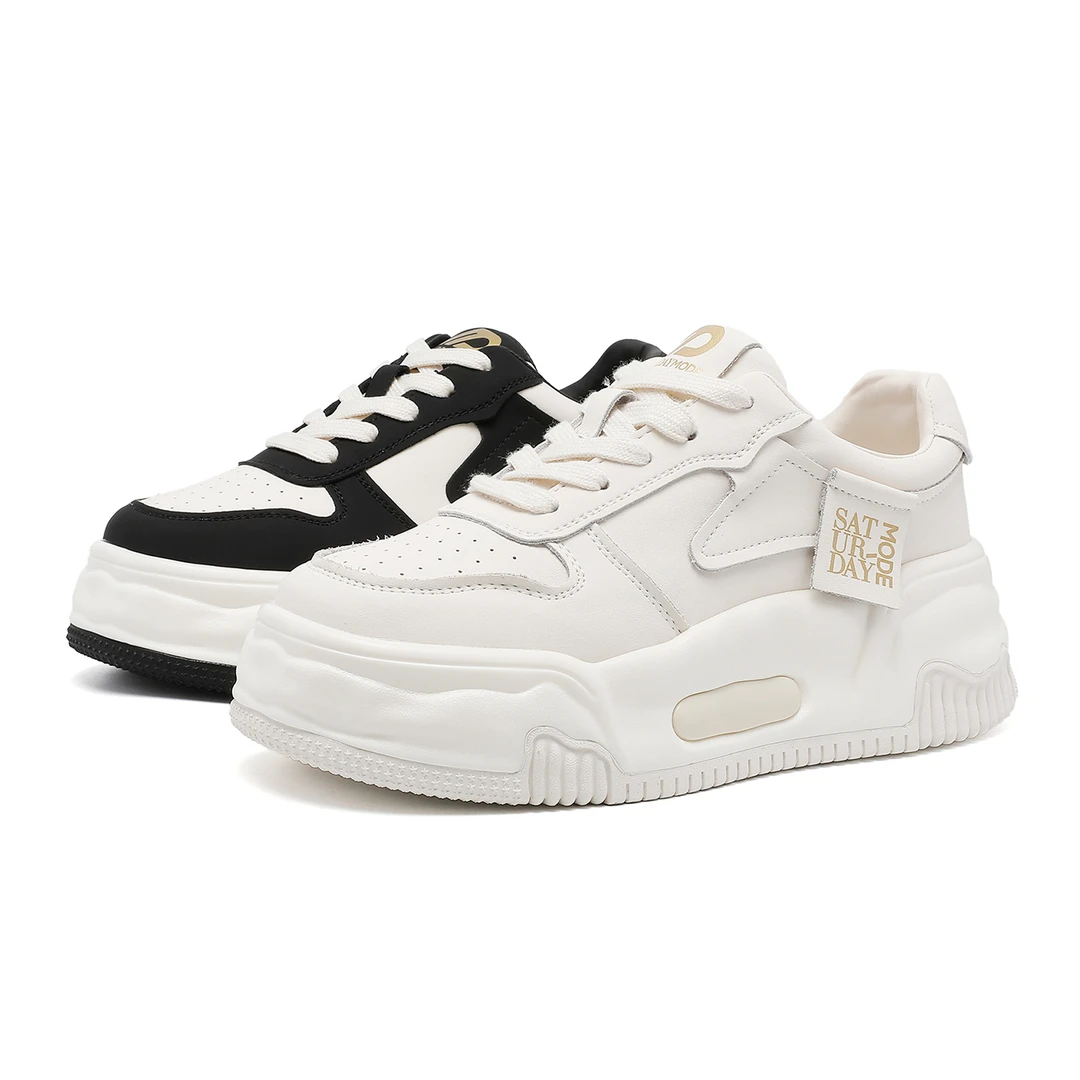 [贾公子]棉花糖熊猫2025新款女鞋厚底小白鞋休闲板鞋女鞋l60