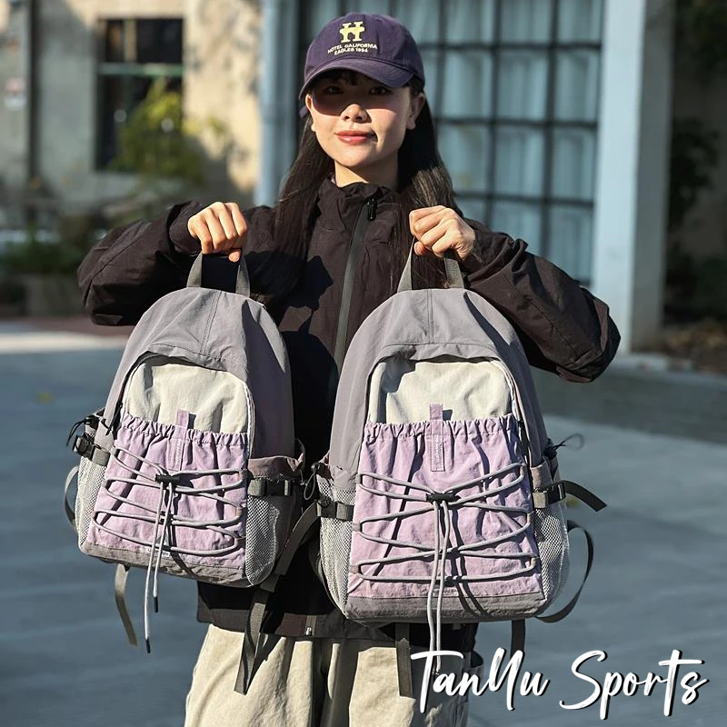 探屿旅行户外双肩包女轻便登山包大容量学生背包徒步骑行运动书包