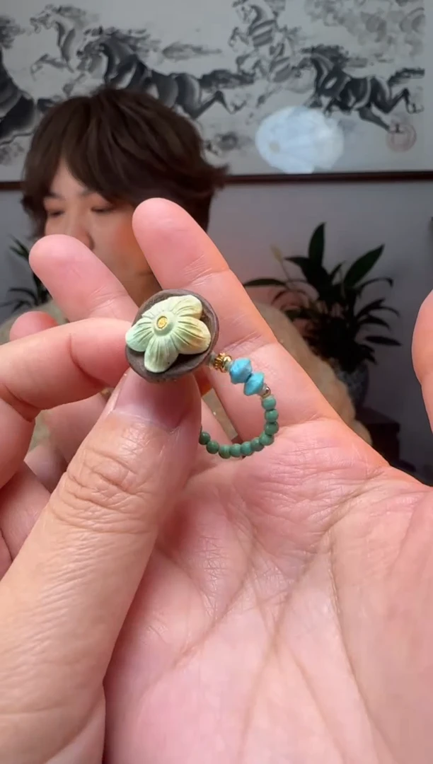 【闪购商品】绿松石戒指银S925镶嵌时尚百搭A954