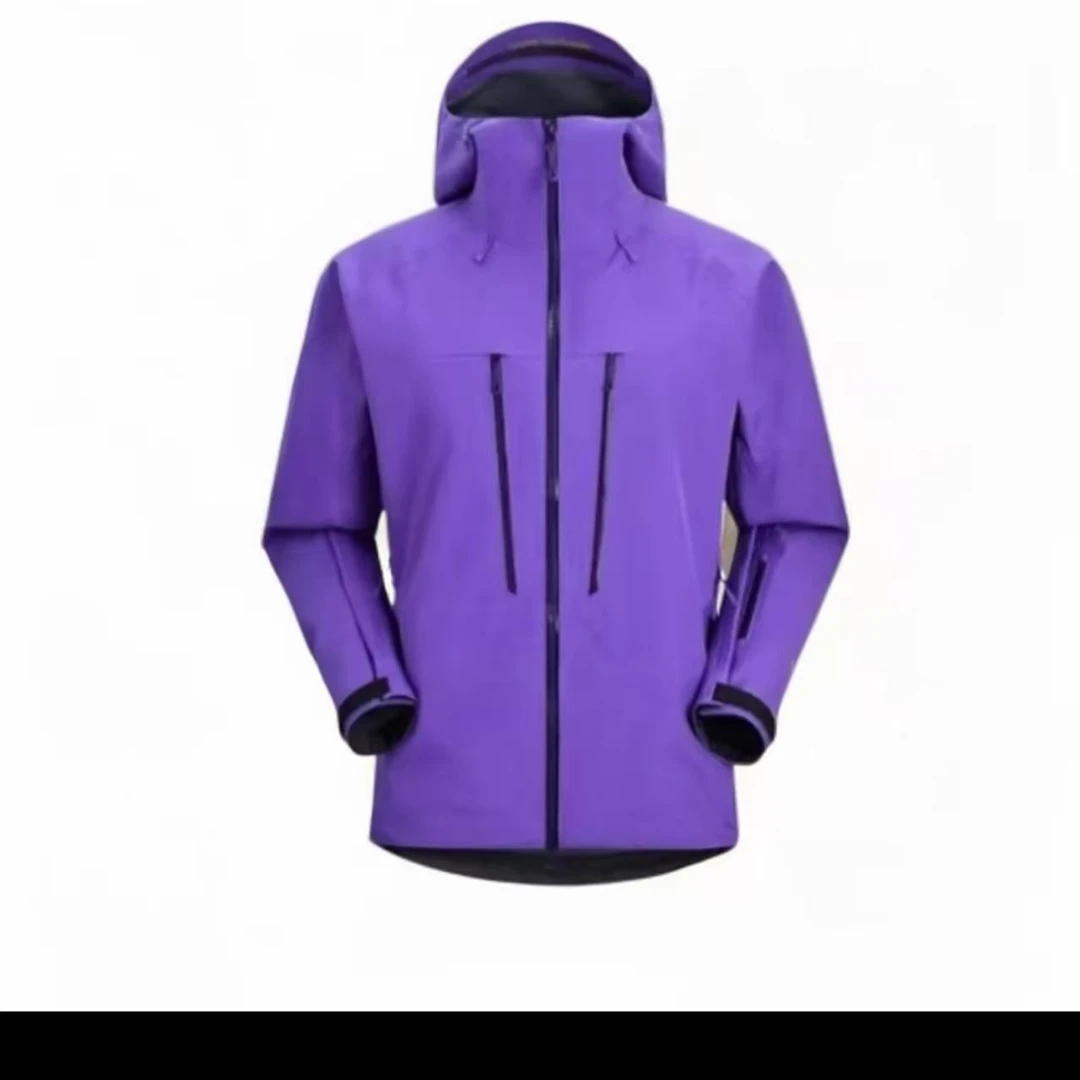 户外单层连帽硬壳冲锋衣男女同款防水防风透气适合登山徒步