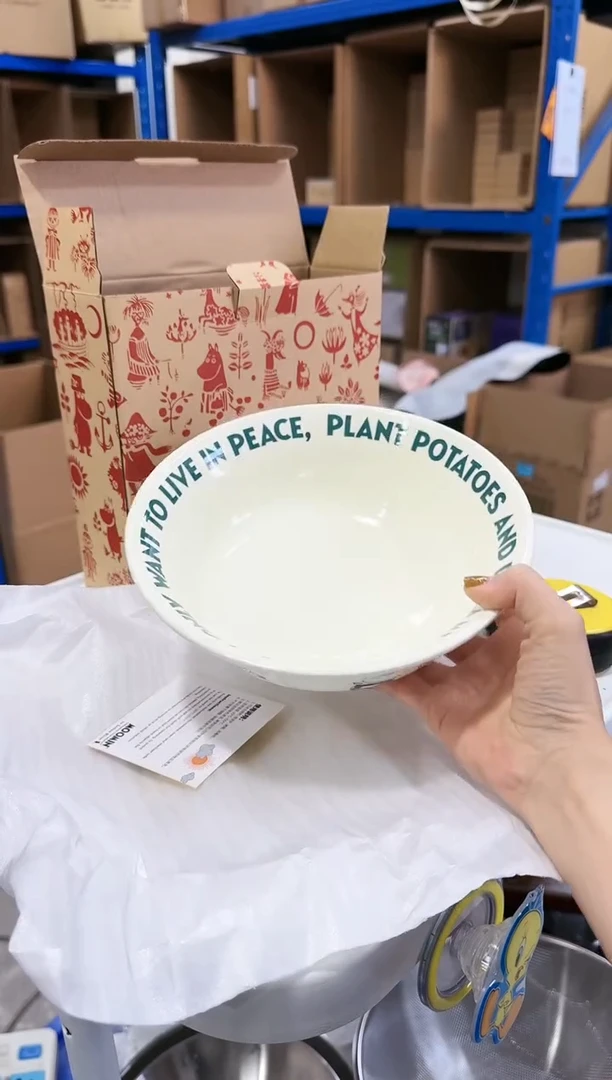 【闪购商品】瓷片姆明八寸面碗绿色