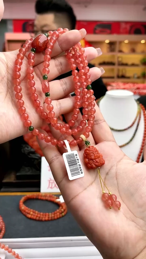 【闪购商品】南红玛瑙南红凤九长链-多样性发一件银S925镶嵌一件35