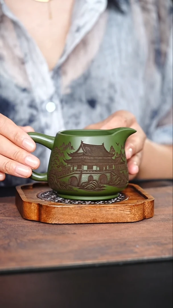 茶杯紫砂水韵江南公道杯