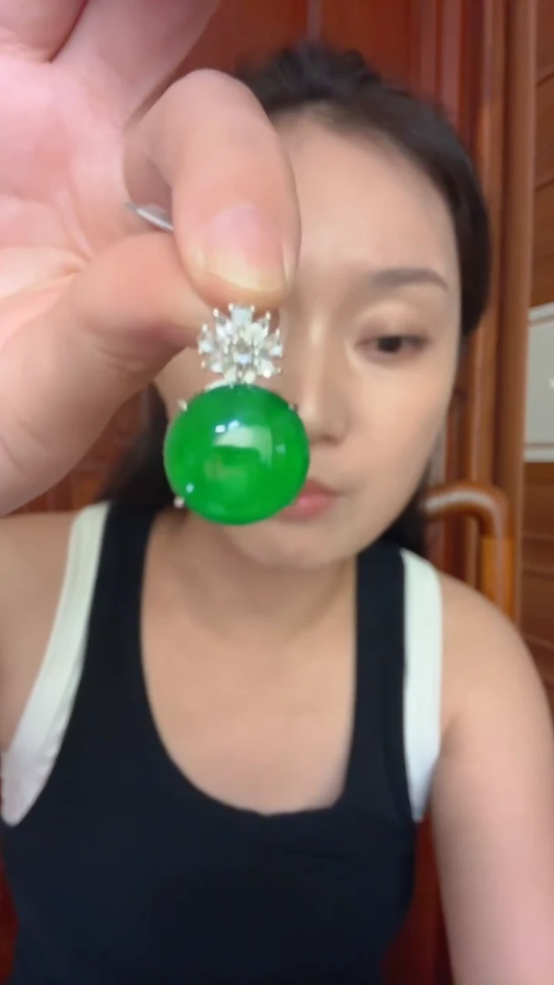 吊坠(不含链)银S925镶嵌翡翠吊坠