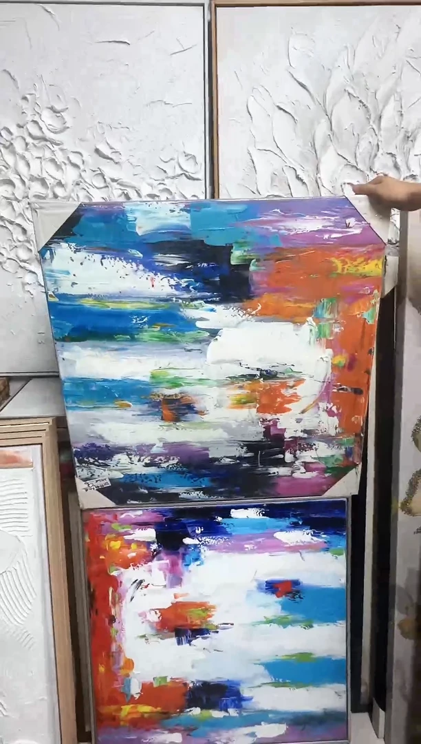 168现代艺术油画装饰画75cm*75cm*2