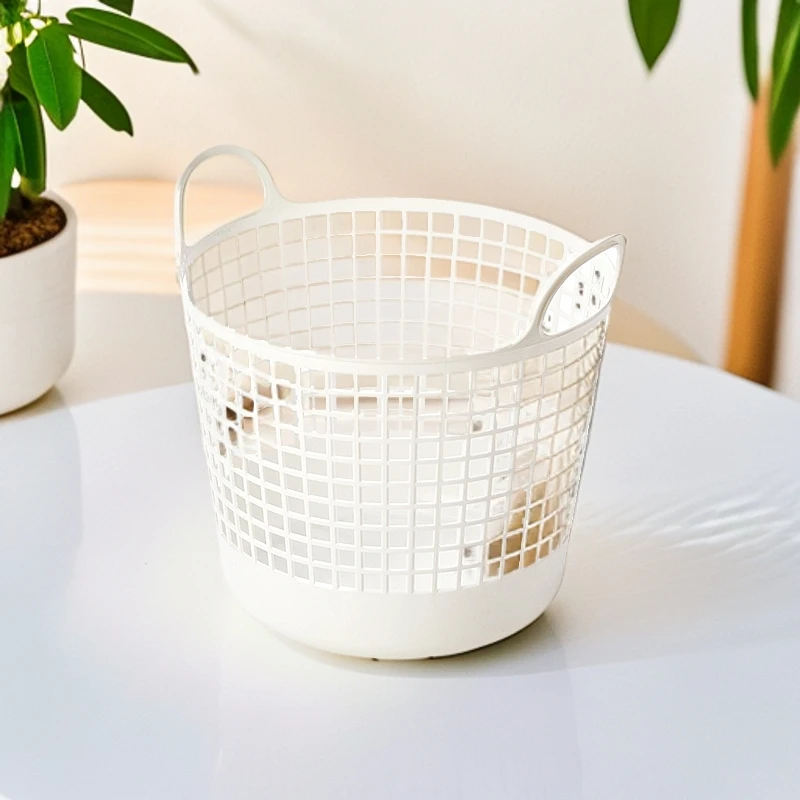 利快日本进口圆形脏衣篮家用简约创意镂空储物置物脏衣篮