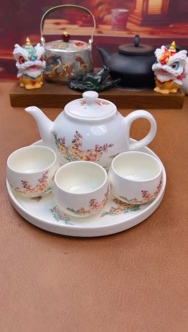 陶瓷茶具摆件旅行套组