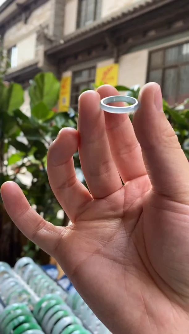 未镶嵌戒指翡翠糖***栗12圈翡翠戒圈