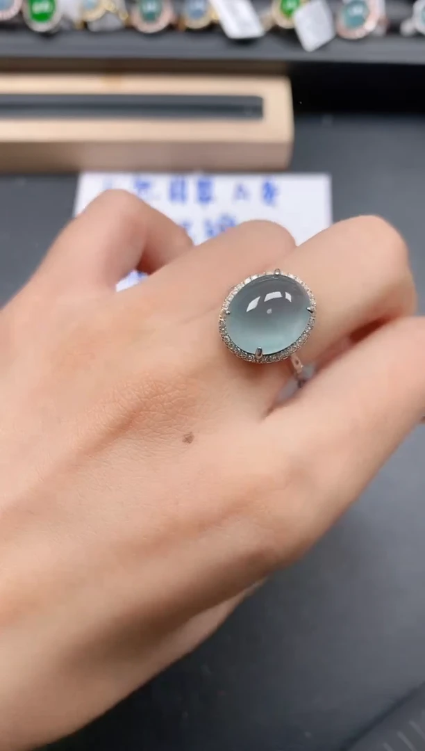 银S925镶嵌戒指翡翠111
