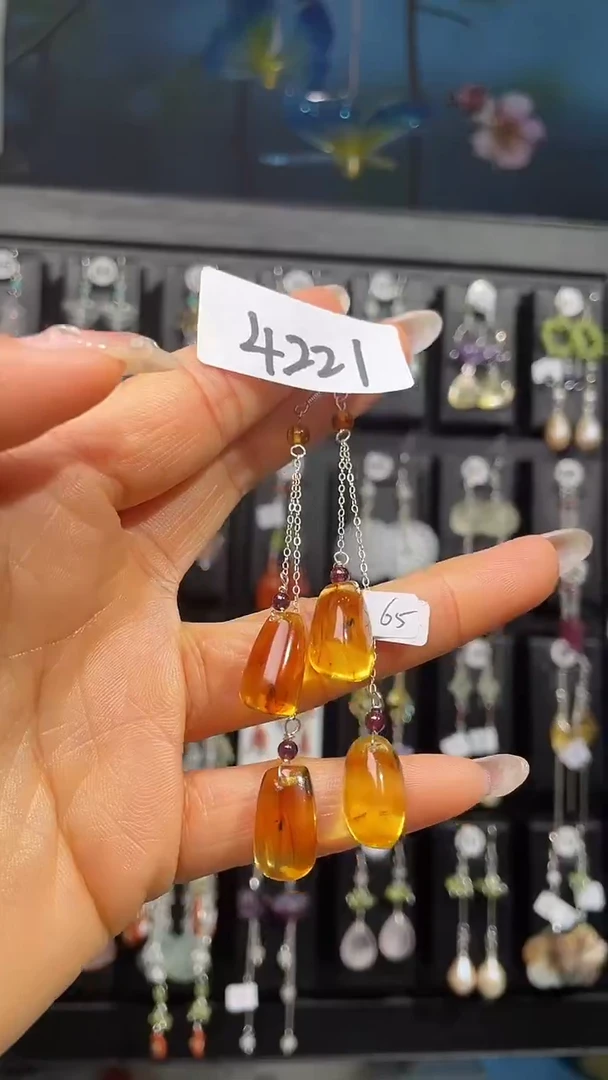 银S925镶嵌耳饰紫晶喜欢拍