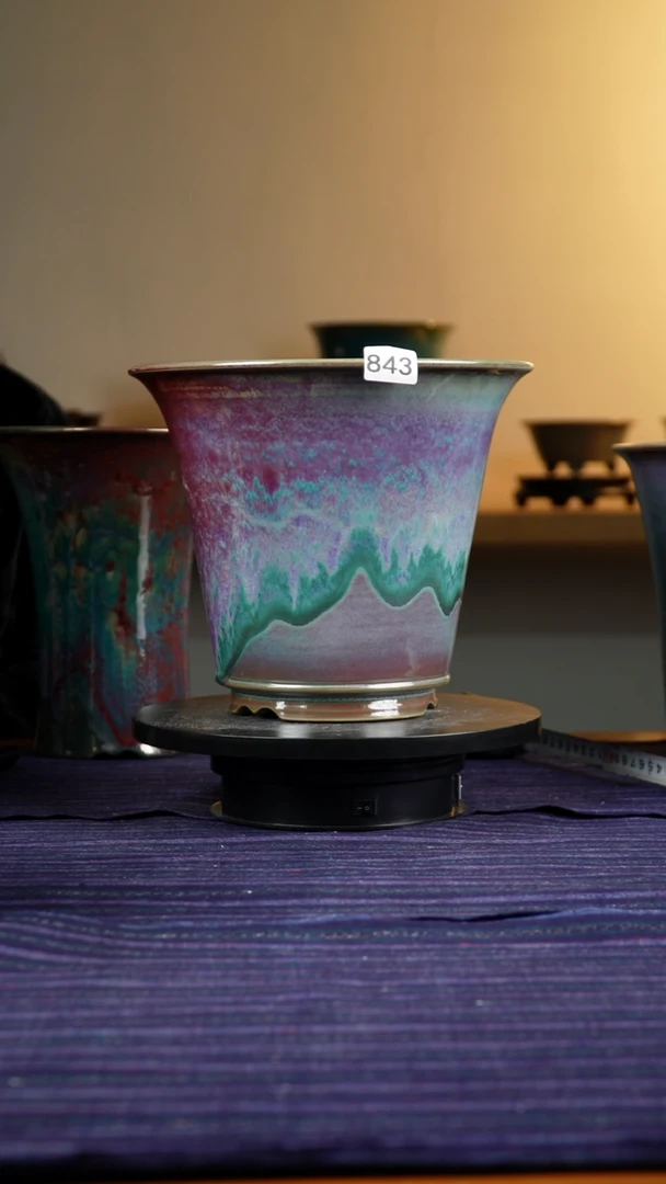 伟843窑变兰花盆20.5