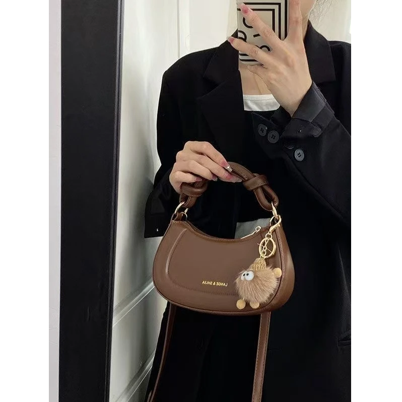 棠主复古质感手拎包女2025春夏新款手提小包包时尚百搭单肩斜挎包