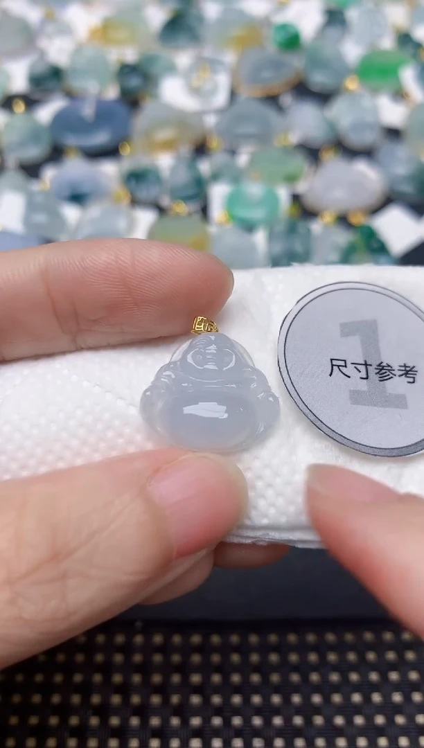 颈饰18K金镶嵌翡翠天然缅甸A货翡翠