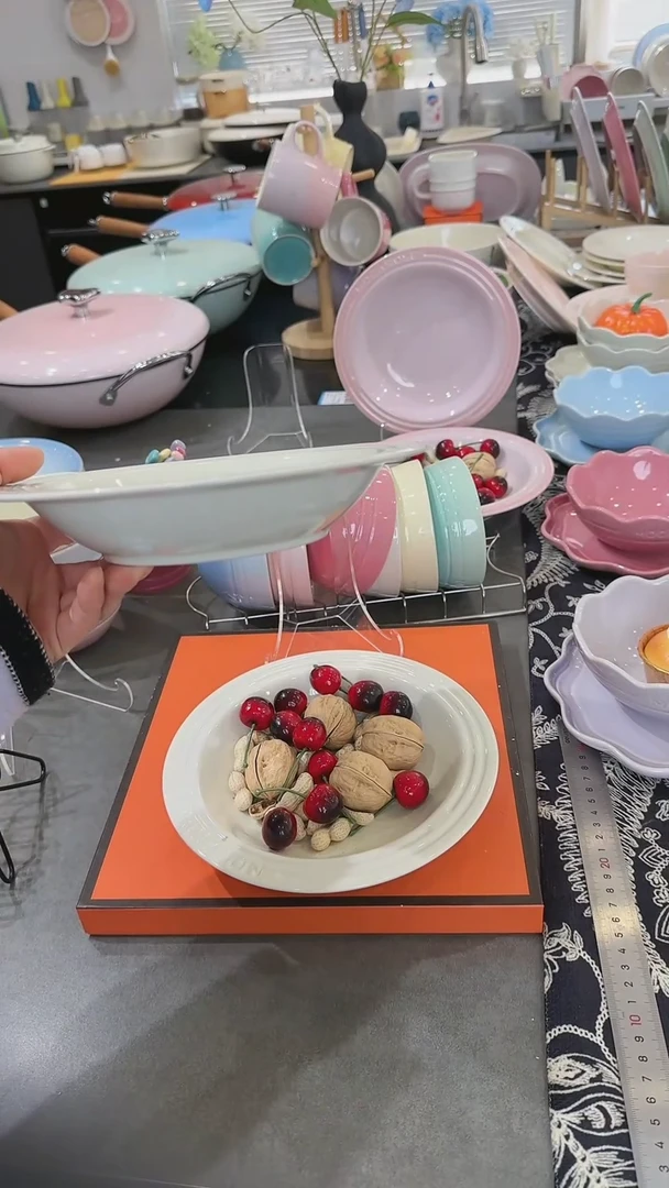 【闪购商品】瓷【2个装】奶油白草帽盘-20cm