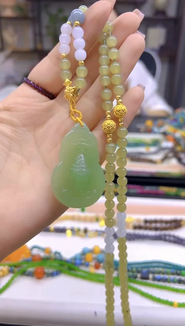 和田玉未镶嵌毛衣链DIY款M734