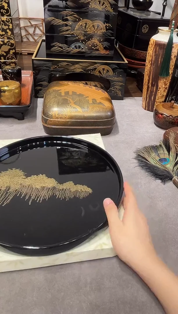 金莳绘 茶盘  大漆漆器大漆漆器
