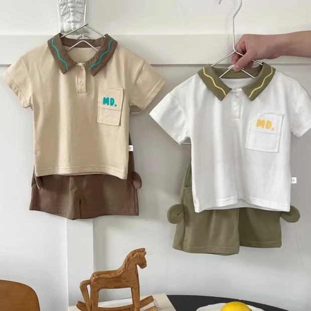 7429-趣味小熊短袖套装