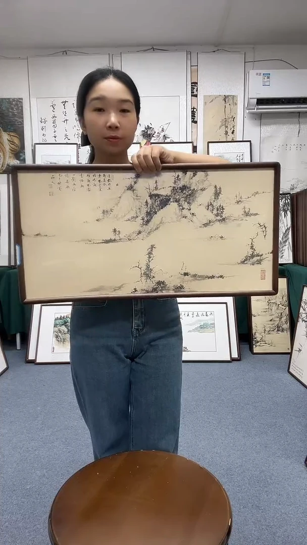 国画35*68实木画框京东包邮手绘横版