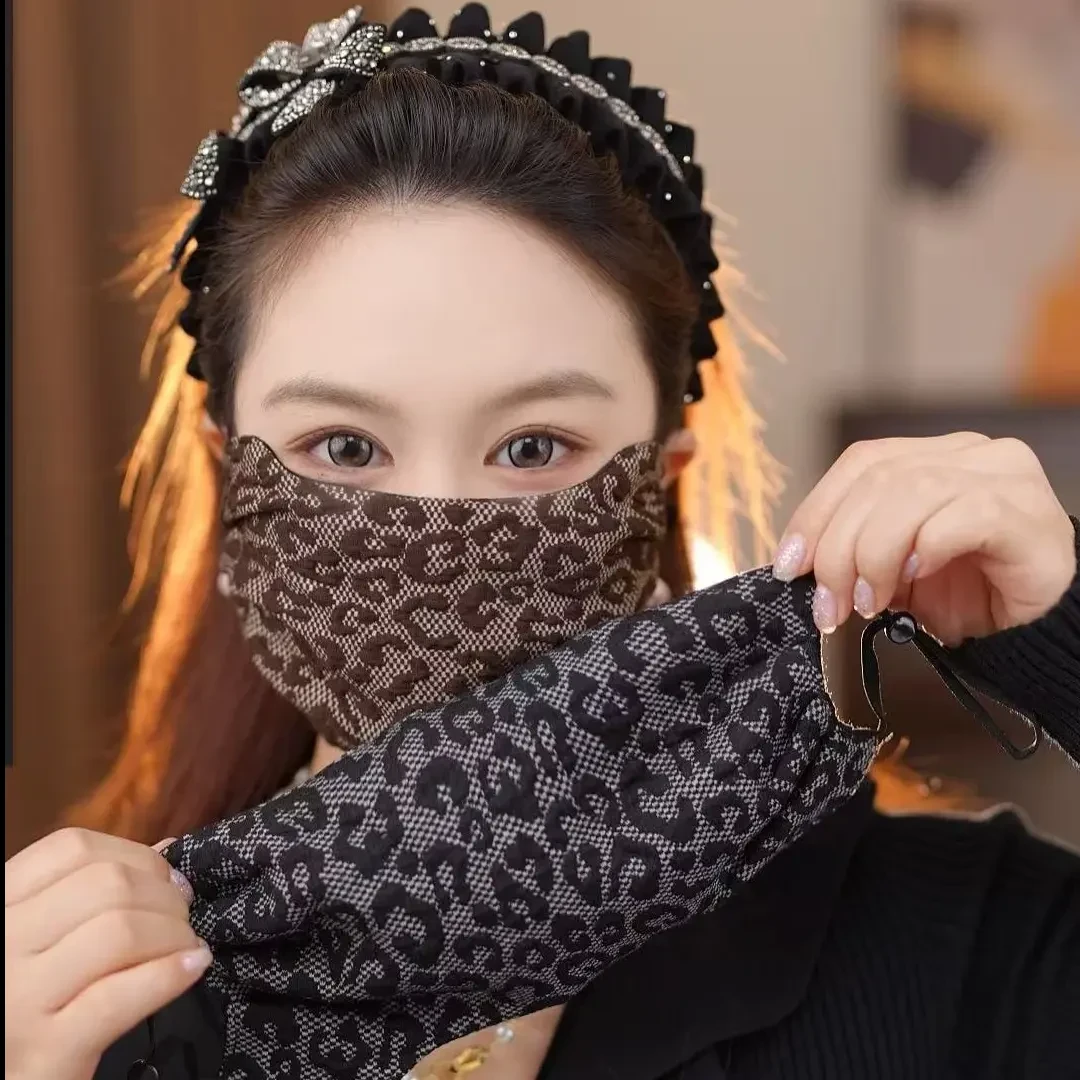 【拍一发二】秋冬爆款豹纹保暖口罩大版防尘防风面罩亲肤透气可水洗