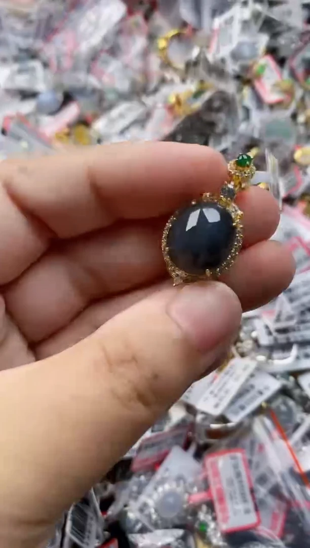 翡翠戒指银S925镶嵌5555     1