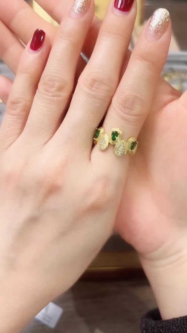 【闪购商品】透辉石戒指银S925镶嵌09